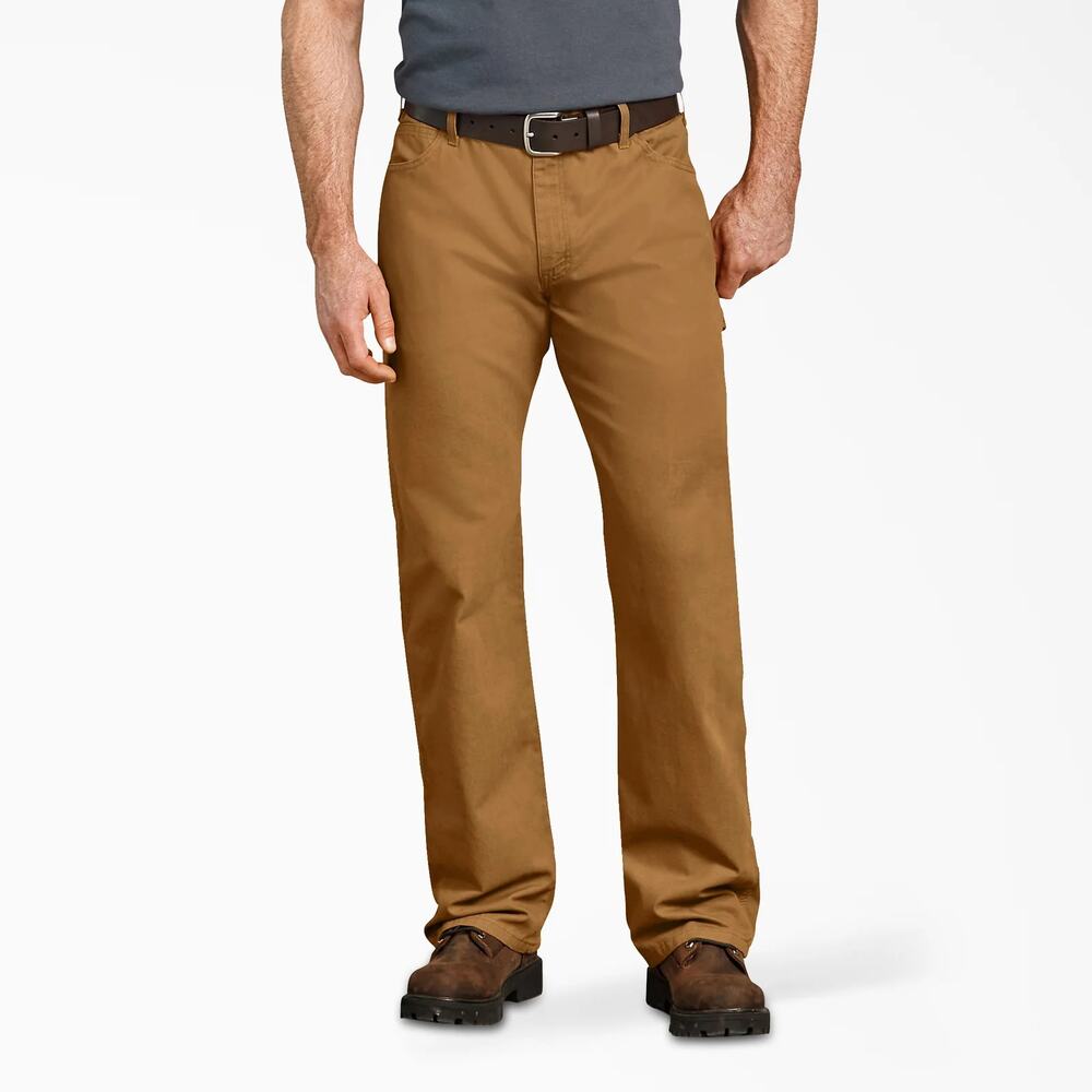 Dickies 32x30 Workwear Pants Brown Duck Carpenter Beige Canvas Jeans